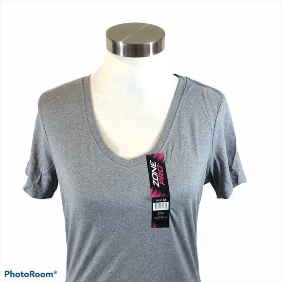 BNWT Zone Pro Grey V Neck Short Sleeved Shirt - Picture 2 of 9